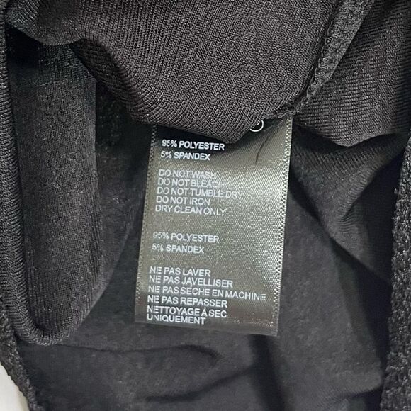 Urban Outfitters Womens UO Sugar Knit Mini Wrap Dress Black Small LBD Tie Waist - Picture 8 of 8